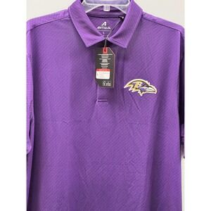 Antigua Baltimore Ravens Trigon Polo Shirt Mens Large Purple NFL Golf Top NWT
